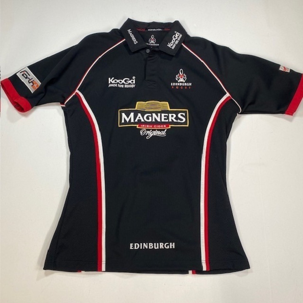 Edinburgh Rugby Kooga Magners Irish Cider‎ Polo Shirt Black Red White Size L